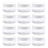 12Pcs kleine Dosen Mini Dosen 100ml/80g Leere Klare Kunststoff kleine Behälter Roben Kosmetik Weitmund Plastikbehälter kleine Dose mit Deckel für Creme Dosen DIY Schleim Creme Behälter Tiegel Döschen