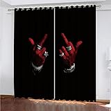 GSKOQD Vorhang Blickdicht Ösenschal Verdunkelungsvorhang 3D Kreative Gestenmuster Muster Gardinen Wohnzimmer Kinderzimmer Thermovorhang Ösenvorhänge 2Er Set Blickdichte Vorhänge 220X214Cm (B X H)