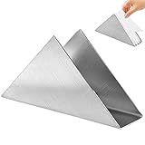 Graplan Serviettenhalter 17 x 4.5 cm Dreieck Serviettenständer Freistehende Serviettenspender Stand Tisch Organisation Für Arbeitsplatte Küche Esstisch Party Dekoration (Silber) Höhe 8.6 cm