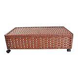 Unterbettkommode, Multifunktionale Rattan-Hauskleidungs-Aufbewahrungsbox mit RäDern, Geeignet FüR Schlafzimmer Schlafsaal Kinderzimmer/braun / 58L