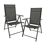 MaxxGarden 2er Set Klappstuhl - Gartenstuhl Campingstuhl Liegestuhl – Sitzmöbel Garten - Terrasse Balkon – klappbarer Stuhl - Aluminium - Kunststoff - 56x56x110 cm