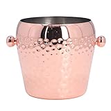 PAREKS Sektkühler 1000 ml Eleganter Stil Edelstahl Tragbar Weit verbreitet Bar Party Club Eiskübel Starke und langlebige Kühlung Ausgezeichnet (Color : Copper Plating)