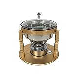 SPUZZO Chafing Gerichte Nahrungsmittelwärmer Mini Kleiner Hot Pot Einzel-Self-Service-Topf Outdoor-tragbarer Flugzeug-Öl-Alkohol-Ofen Unbeschichtetem Topf Leicht Zu Zerlegen Split-Design (Color : B)