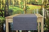 Kamaca Outdoor Tischdecke für innen und außen Gartentischdecke Moderne Textile Decke für das ganze Jahr fleckabweisend schmutzabweisend unifarben (anthrazit Leinenoptik, Tischläufer 40x150 cm)