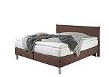 Maintal Boxspringbett Point, 180 x 200 cm, Stoff, Bonellfederkern Matratze h2, Braun