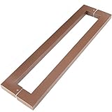 GAJUST Kommerzieller Edelstahl-Push-Pull-Türgriff, Haustürgriff aus Glas/Holz – Braun, 4 Längen/Länge 600 mm
