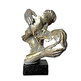 LGYKUMEG Skulptur Deko Moderne Büste Skulptur Kuss,Abstrakte Kunst Statue Dekoration,statuen und skulpturen Wohnzimmer Büro Bar kreative handwerks-dekorations,Vintage Gold,18.5 * 27.8cm