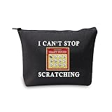 JXGZSO Lustige Lotterie-Kratz-Geschenk I Can't Stop Scratching Make-up-Tasche Casino Scratch Off Bag Scratch Ticket Geschenk für Casino Liebhaber Lottery Spieler, Lotto Ticket schwarz