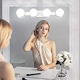 QYH Dimmbar Schminklicht mit Batteriebetrieben,USB Wiederaufladbar,Kabellos Led Spiegelleuchte,Tragbar Make-up Licht zum Schminktisch Beleuchtung