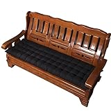 Yokbeer Bankauflage Stuhlkissen Bankkissen Sitzkissen für Hollywoodschaukel Polsterauflage Auflage für Gartenbank Viele Farben und Größen Zur Auswahl (Color : Schwarz, Size : 170 * 53cm)
