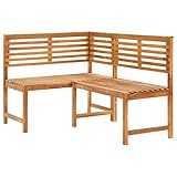 Youuihom Außenbänke, Loungesessel, Gartenbänke, Terrassenbänke, Garten-Eckbank 140 cm Massivholz Akazie Geeignet für Gärten, Parks, Terrassen, Balkone, Hinterhöfe