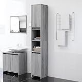 TEKEET Home Möbel Badezimmer Schrank Grau Sonoma 30x30x183,5 cm Größe Holzwerkstoff