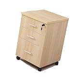 Schreibtisch Organizer - Schreibtisch Aufbewahrungskiste, Mobiler Aktenschrank Mit 3 Schubladen, Massivholz-Aktenschrank Mit Schloss, Aufbewahrungsschrank Für Das Heimbüro, Mit Rollbarem ( Size : B )