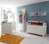 möbel- direkt HOCHWERTIGES Babyzimmer Adele 2 teilig in Weiß und Asteiche von Mäusbacher mit Babybett und Wickelkommode