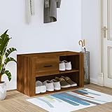 FAMIROSA Schuhschrank Braun Eichen-Optik 80x35x45 cm Holzwerkstoff
