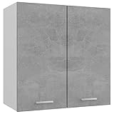 BULANED Hängeschrank, Kitchen Wall Cabinet, Küchenschrank, Küchenhängeschränke, Wandschrank Küche, Betongrau 60x31x60 cm Holzwerkstoff