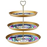 3 Etagen Cupcake Ständer Totenkopf Kopfhörer Hut Liebe Herz Gläser Dessert Tisch Etagere Serviertabletts für Partys