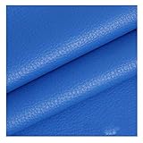 Leder Stoff Weiches Kunstleder PU Premium Qualität Polsterstoff Echtleder-Optik - Kunstleder - Meterware-Reparaturflicken für Möbel Sofa Sitzbezug Autositz Jacke,Blau, 1,4 x 1m