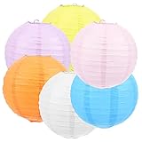 Veemoon 6 Stück Ovale Papierlaternen Blaue Deko-Laterne Deko Lila Deko Party-Laterne Dekorative Papierlaternen Papierlampenschirm Rundes Papier Metall Festliche Gegenstände