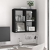 TEKEET Home Furniture Wandregal, Würfelform, 69,5 x 29,5 x 69,5 cm, MDF, Schwarz