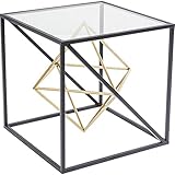 Kare Design Beistelltisch Prisma, kleiner, edler Couchtisch aus Glas, Tisch mit Metall-Streben, Couchtisch, Wohnzimmer, Sofatisch, (H/B/T) 45x45x45cm