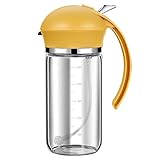 Cyhamse Kochsprühflasche, 2-in-1-Ölflaschen mit automatischem Öffnen und Schließen, Glas, 550 ml, großes Fassungsvermögen, mit Skala – Ölspray zum Backen, Esszimmer, Küche, Kochen