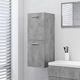 KIPPOT Badezimmerschrank, Badezimmerschrank, Spanplatte, Grau, 30 x 30 x 80 cm, mit 2 Fächern, bietet reichlich Stauraum, Beistellschrank für Waschbecken im Badezimmer