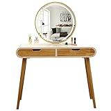 Schminktisch Schminktisch Schlafzimmer Einfach Modern mit Spiegel und 2 Schubladen Praktische Möbel für Home Office Schlafzimmer Make-up Schminktisch (Größe: 80 cm)