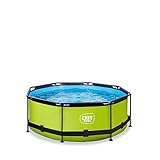 EXIT TOYS Lime Pool - ø244x76cm - Kompakte, Runder Rahmenpool mit Kartuschenfilterpumpe - Leicht Zugänglich - Für Kleinkinder Geeignet - Starker Rahmen - Einzigartiges Design - Grün