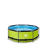 EXIT TOYS Lime Pool - ø244x76cm - Kompakte, Runder Rahmenpool mit Kartuschenfilterpumpe - Leicht Zugänglich - Für Kleinkinder Geeignet - Starker Rahmen - Einzigartiges Design - Grün