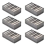 Oikabio 6 Schubladenboxen für Jeans Hosen T-Shirt Aufbewahrungsboxen Organizer Schrank Kleiderschrank Schubladen Organizer 7 Gitter S