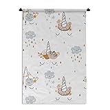 Tapisserie Kinderzimmer Muster - Kinder Muster mit Einhorngesichten Wandbehang Baumwolle 60x90 cm - Wandteppich mit Foto