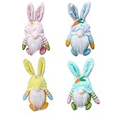 voctapat Packung mit 4 GNOME Osterhasen, Osterurlaub, Frühlings-Dekoration, Dekofigur, Ostern, Hasendeko, Osterdekoration, Ostern, Ostern, Dekoration