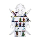 Weiß Aufbewahrung Regal für Minifiguren. Kinder Schaukasten Regale ab 3+ Inspiriert auf Ninja Ideas. Kinderzimmer Holz Wandregal für 17 Figuren