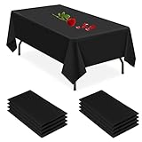 Schwarze rechteckige Tischdecke, 8er-Pack, Einweg-Kunststoff-Tischdecke, 137 x 274 cm, dekorative Tischdecke für Picknick, Grillen, Party, Hochzeit, Bankett, Babyparty