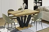 Endo-Moebel Esstisch Alex 130cm auf 210cm erweiterbar Säulen-Tisch Küchentisch ELEGANT (Artisan Eiche)