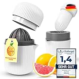 SALIVANS®️ Premium Zitronenpresse - Hochwertige Saftpresse BPA frei - Entsafter für Gemüse und Obst - Orangenpresse für deine täglichen Vitamine - Manuelle Zitruspresse - Fruit Juicer - (White)