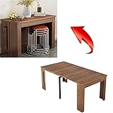 BbaUer Multifunktionaler Klapp-Esstisch, Drop-Leaf-ESS-Küchentisch, ausziehbares Design, bis zu 185 cm, hohles Tischfuß-Design, ideal für Familientreffen, Küche, Esszimmer