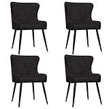 BULANED Esszimmerstühle 4 STK., Küchenstühle, Essstühle, Esstisch Stühle, Dining Chairs, Armlehnstuhl, Stühle Esszimmer Set, Schwarz Samt