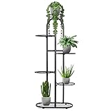 Vilde Blumenständer Blumentreppe Pflanzenständer Blumensäule Pflanzensäule Blumenregal für Blumentöpfe aus Metall schwarz 6 Etagen 107 cm