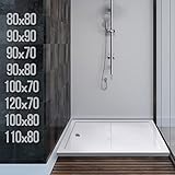 Aquamarin® Duschwanne - 4/5 cm Super flach (90x90 / 70x90 / 70x100 / 70x120 / 80x80 / 80x90 / 80x100 / 80x110) Quadratisch/Rechteckig, Acryl (100 x 70 x 4 cm)