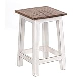DESIGN DELIGHTS RUSTIKALER Holz SITZHOCKER Madero | 48x30x30 cm (HxBxT), Recyclingholz | Holzhocker | Farbe: 06 weiß-Landhaus