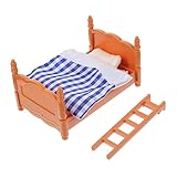 Toyvian 1 Set Bettmodell Mini-Puppenhaus Mini-Spielzeug Miniaturen Etagenbett Schlafzimmermöbel Holz Puppenbett Mini- Bett Mini- Dekoration Miniatur-Bett Dekor