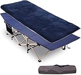 REDCAMP Feldbett Klappbar mit Auflage für Erwachsene, 190 x 71 x 38 cm Faltbar Campingbett XXL mit Matratze bis 226 kg Belastbar für Camping Outdoor Garten Innen, Marineblau