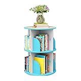 Kreatives rotierendes Bücherregal, rundes Boden-Bücherregal, mehrschichtiges Regal, höhenverstellbares multifunktionales Lagerregal, zweischichtig, dreischichtig, fünfschichtig ( Color : Blue , Size :