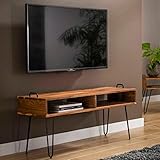 RINGO-Living Sideboard TV Lowboard Lani, Sideboard Industrial Style TV Board, Konsolentisch rustikal, Sideboard Holz massiv, TV Schrank, Fernsehschrank für Wohnzimmer & Schlafzimmer, TV Tisch Ablage