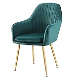 Moderne Küchen-Esszimmerstühle, Samt-Esszimmerstühle, Küchenstuhl, Wohnzimmer-Sessel, verstellbare Drehung, Rutschfester Fuß aus Edelstahl für Make-up-Stuhl, Küchenstuhl (Farbe: Grün)