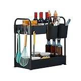 Unter Waschbecken Regal， Schrank-Organizer unter dem Waschbecken，2 Tier Küchen Gewürzregal Standregale Duschablage aufbewahrung Badezimmer Arbeitsplatte Unterschrankregal Organizer