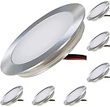 ETT Distribution GmbH 12V LED Bodenspots Ultra flach 7 x 0.5W Wandeinbauleuchten Tom 4000K Rund IP67 Trittfest Begehbar Lochausschnitt: 45.5mm inkl. LED Trafo