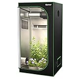 COSTWAY Growzelt mit Reißverschluss, Growbox für Indoor-Anbau, Lichtdichtes Gewächszelt, Hydroponischer Grow Schrank, Reflektierendes Mylar, Darkroom Grow Tent Gewächshaus (90x90x180cm)